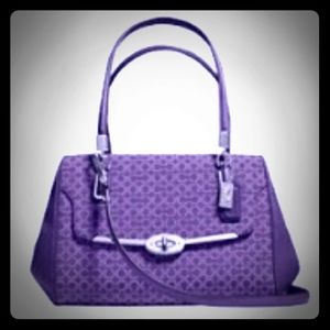COACH Madison Needlepoint OP Art Madeline Satchel